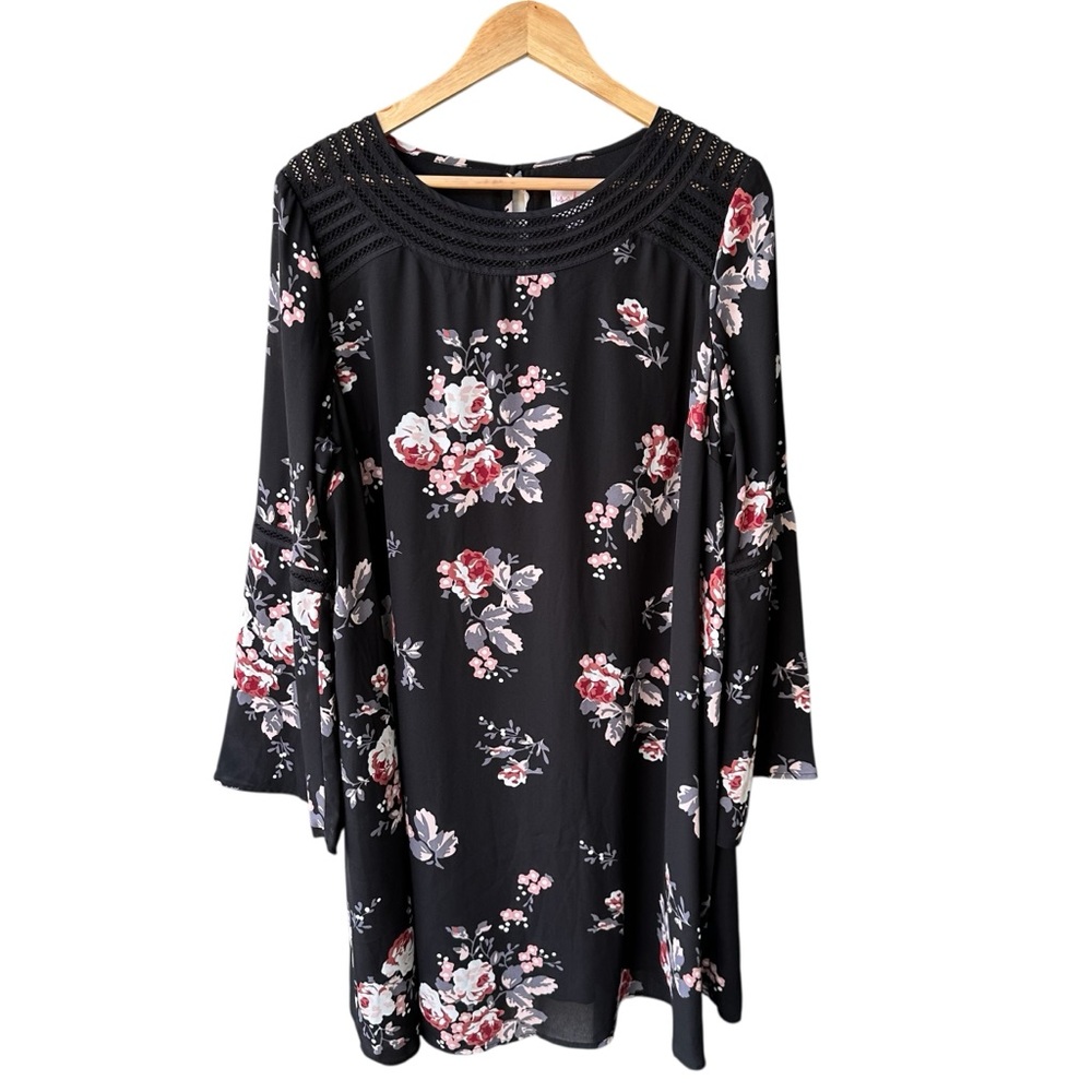 Isabel Maternity Dress Black Pink Floral Preppy Cocktail Business Wedding Large